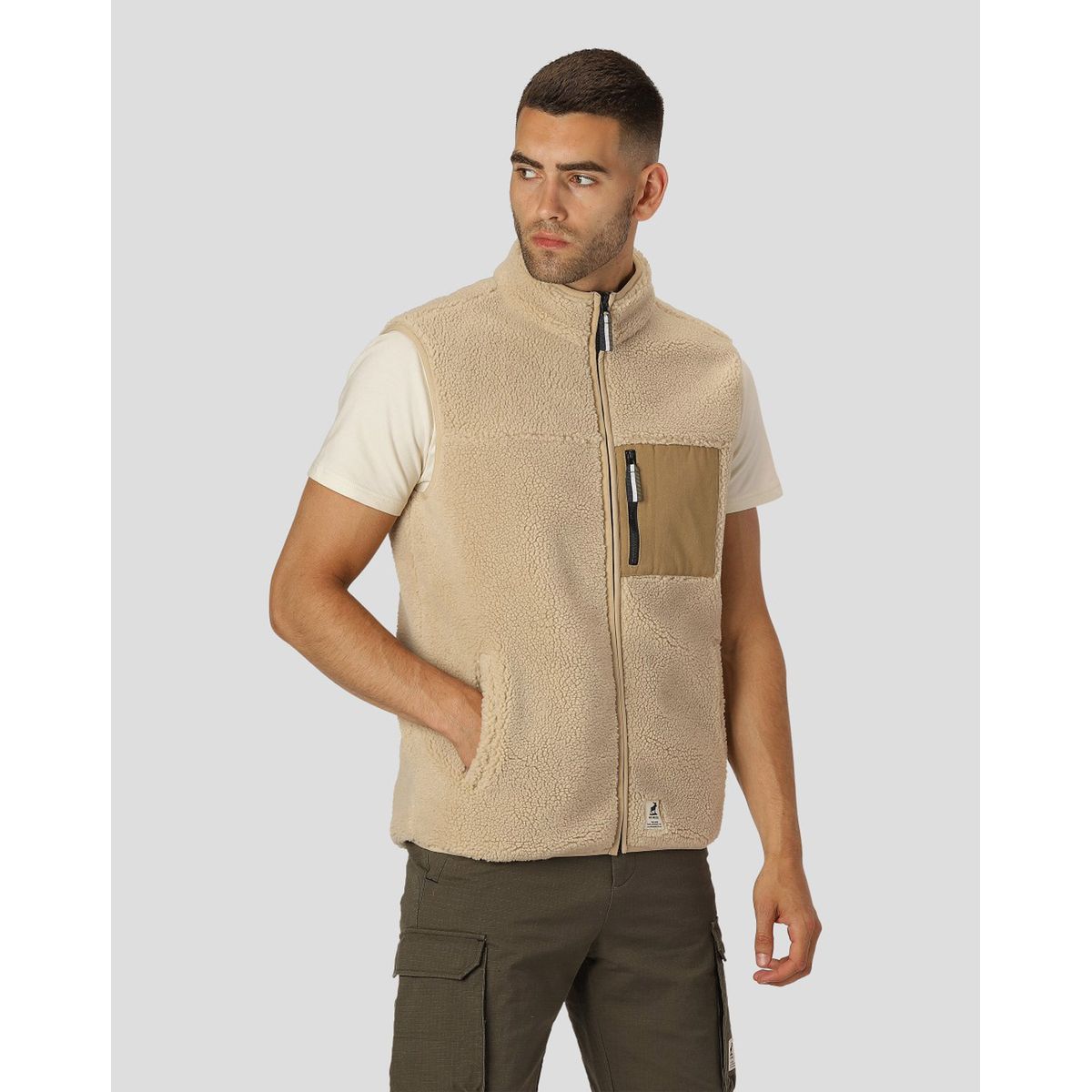 Fat Moose Hugh Fleece Vest Off White