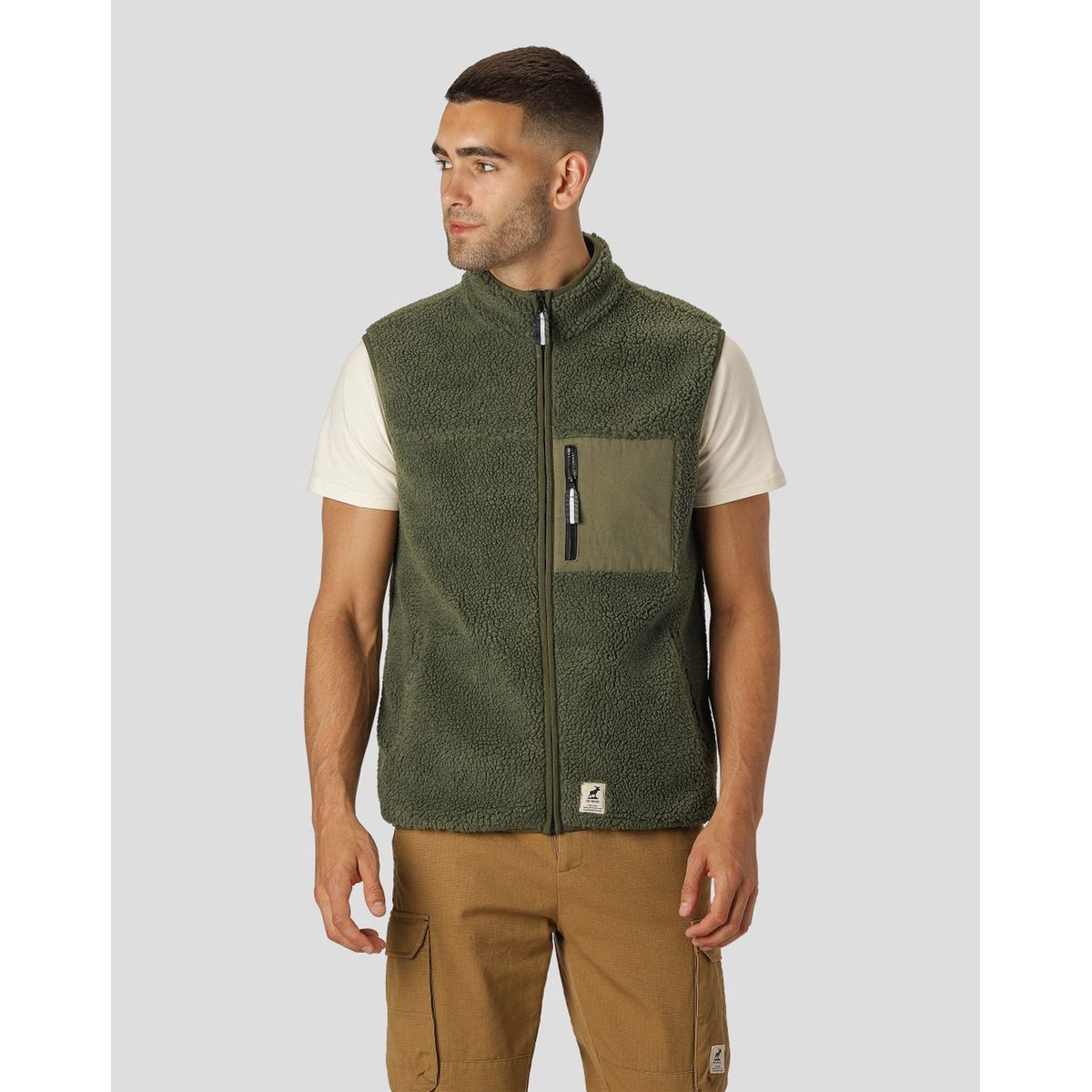 Fat Moose Hugh Fleece Vest Oliven