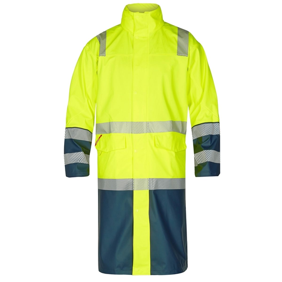 Fe-engel Safety Lang Regnjakke - Gul/marine-4xl