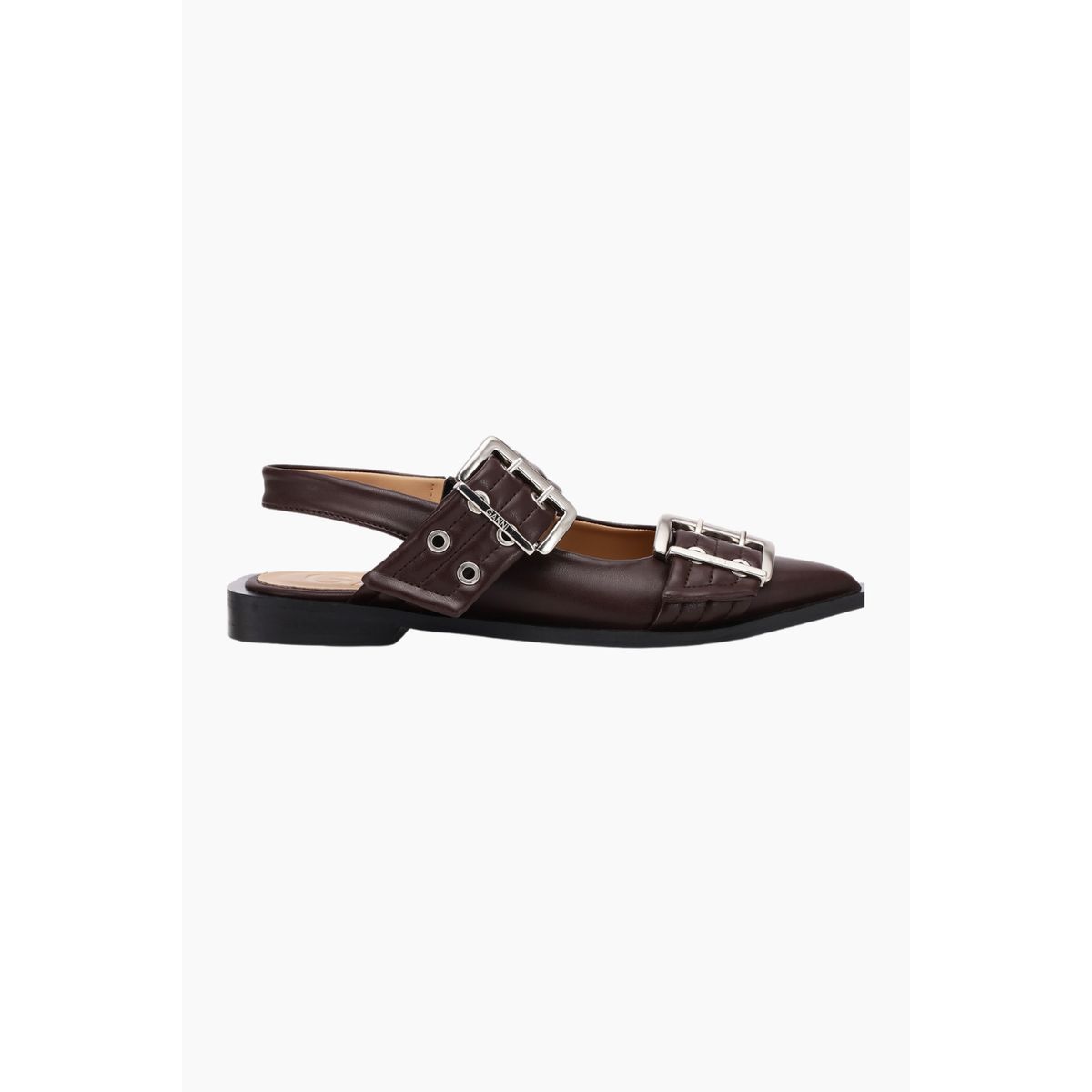 Feminine Buckle Ballerina S2669 - Chocolate Fondant - GANNI - Brun 38