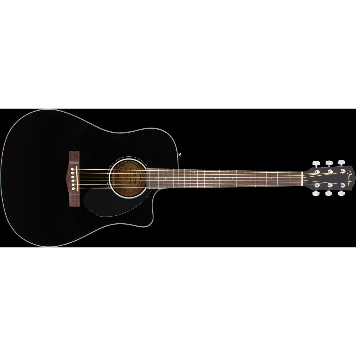 Fender CD-60SCE Dreadnought Western Guitar (Sort)