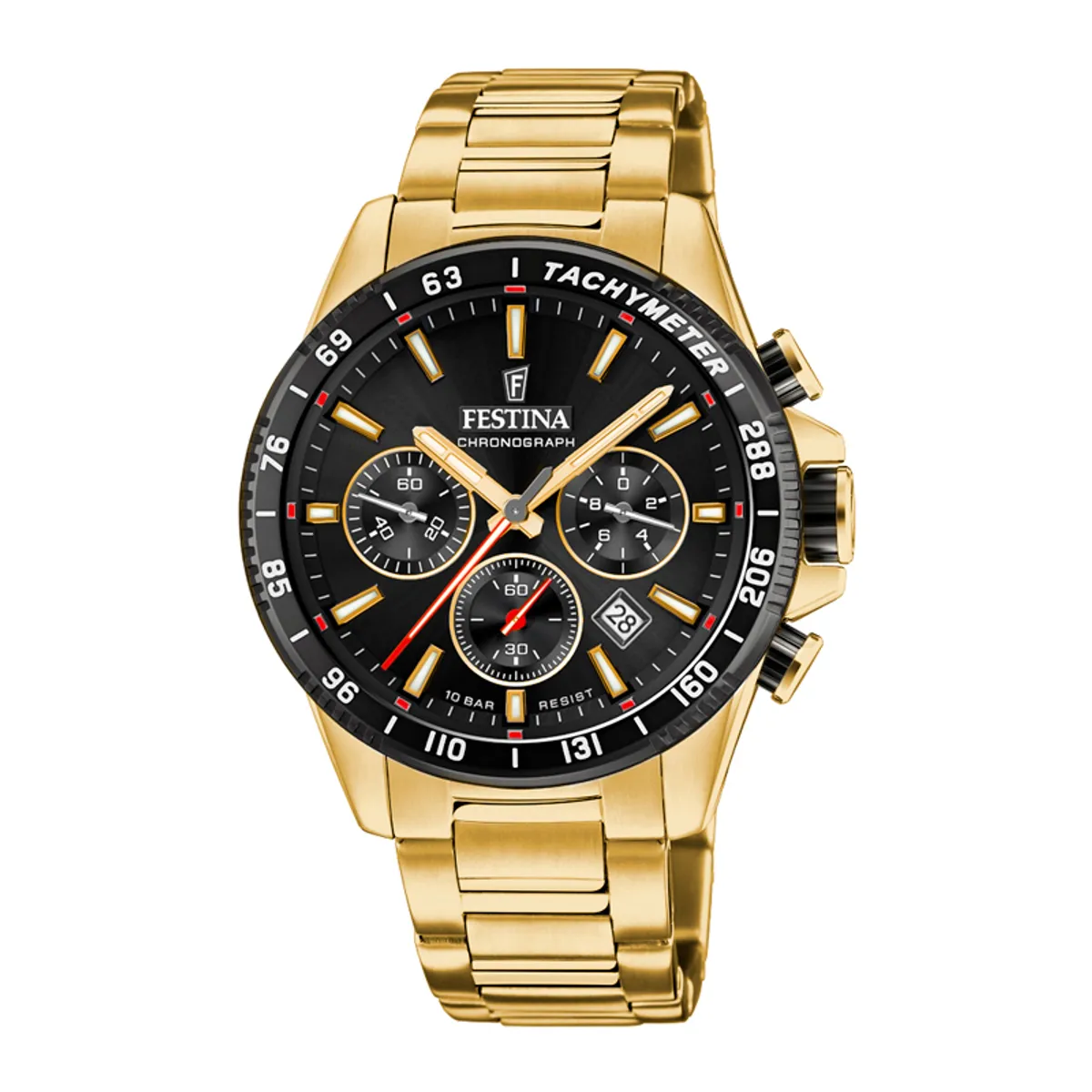 Festina Chrono herreur double, sort urskive