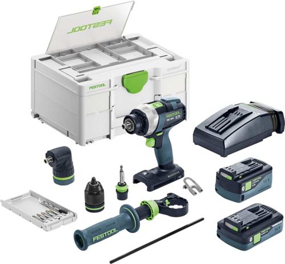 Festool Akku bore-/skruemaskine TDC 18/4 5,0/4,0 I-Set QUADRIVE