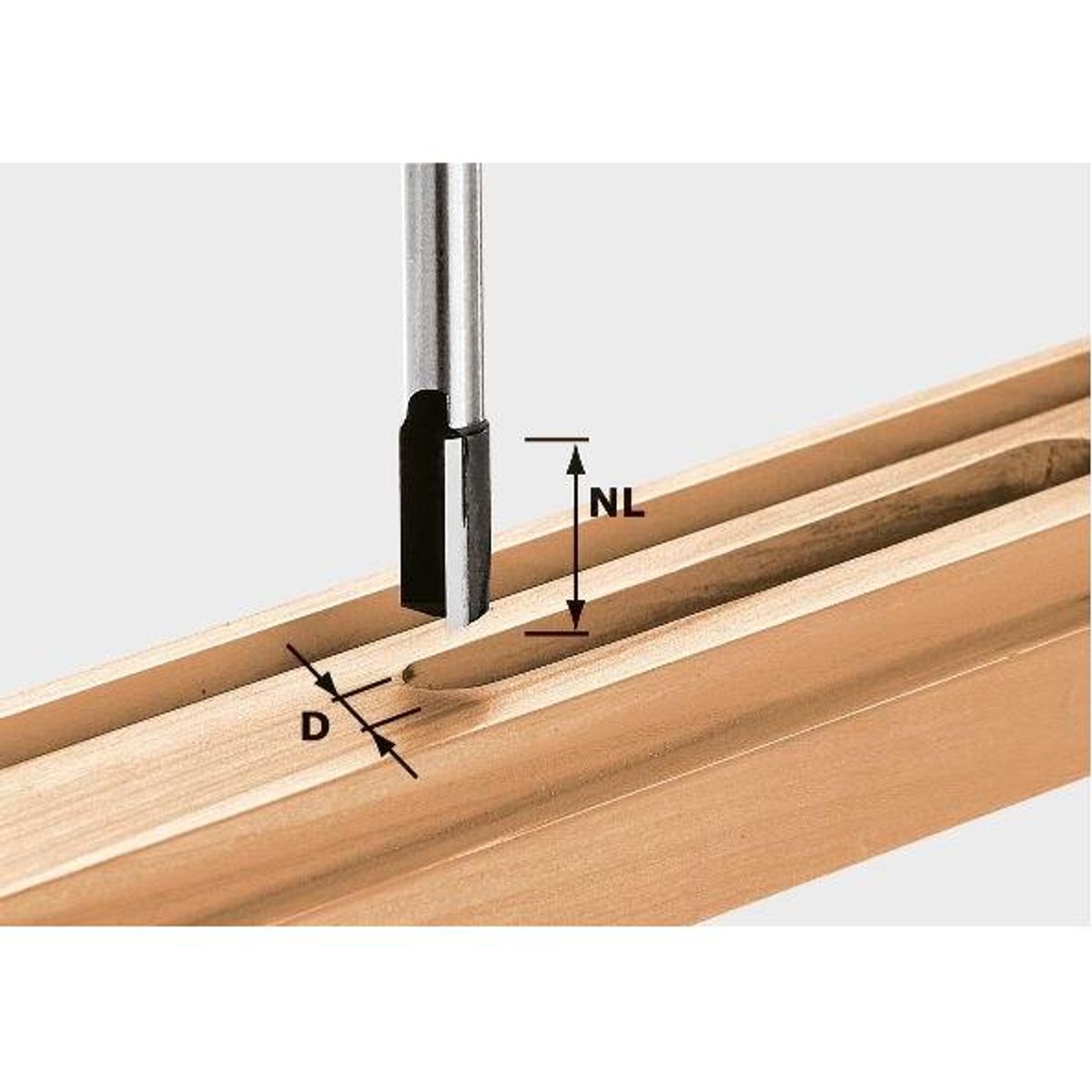 Festool Notfræser HW, skaft 12 mm HW S12 D16/45