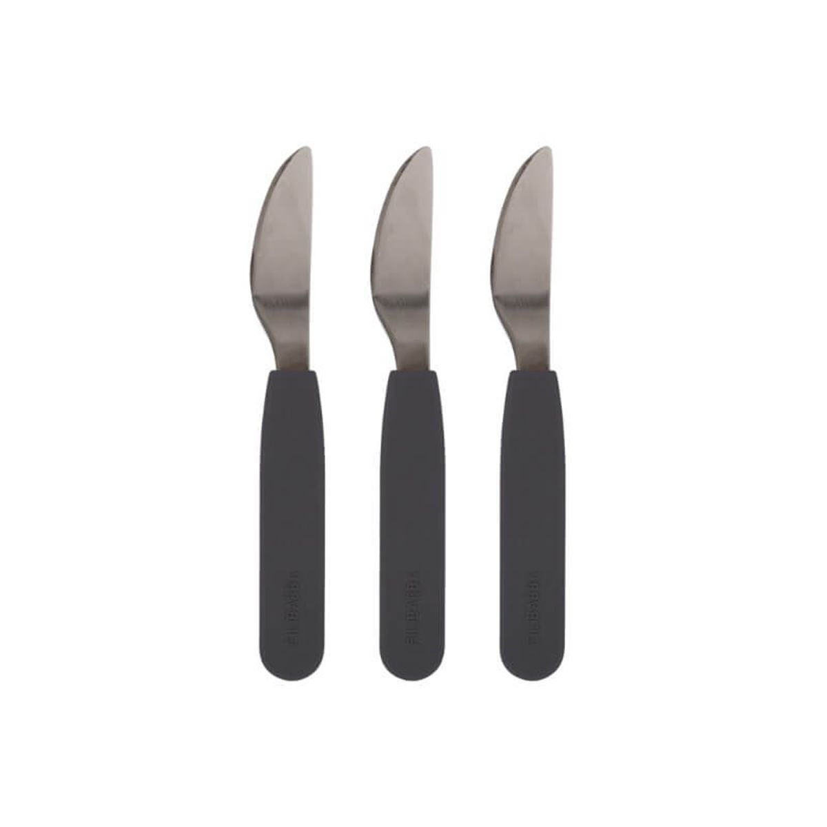 Filibabba - Silikone knive 3-pak - Stone Grey - One size