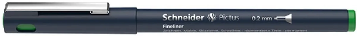 Fineliner SCHNEIDER Pictus, 0,2 mm, grøn,.