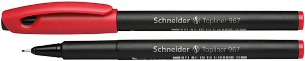 Fineliner SCHNEIDER Topliner 967, 0,4 mm, rød, 10 stk.