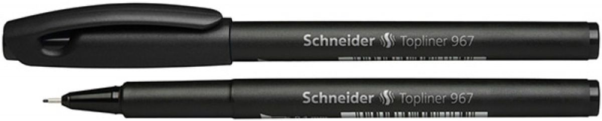 Fineliner SCHNEIDER Topliner 967, 0,4 mm, sort, 10 stk.