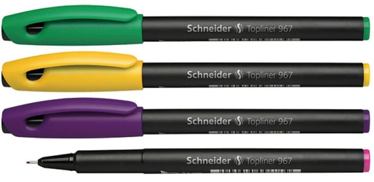 Fineliners SCHNEIDER Topliner 967 sæt, 0,4mm, pendant, farvemix, 1 pakke