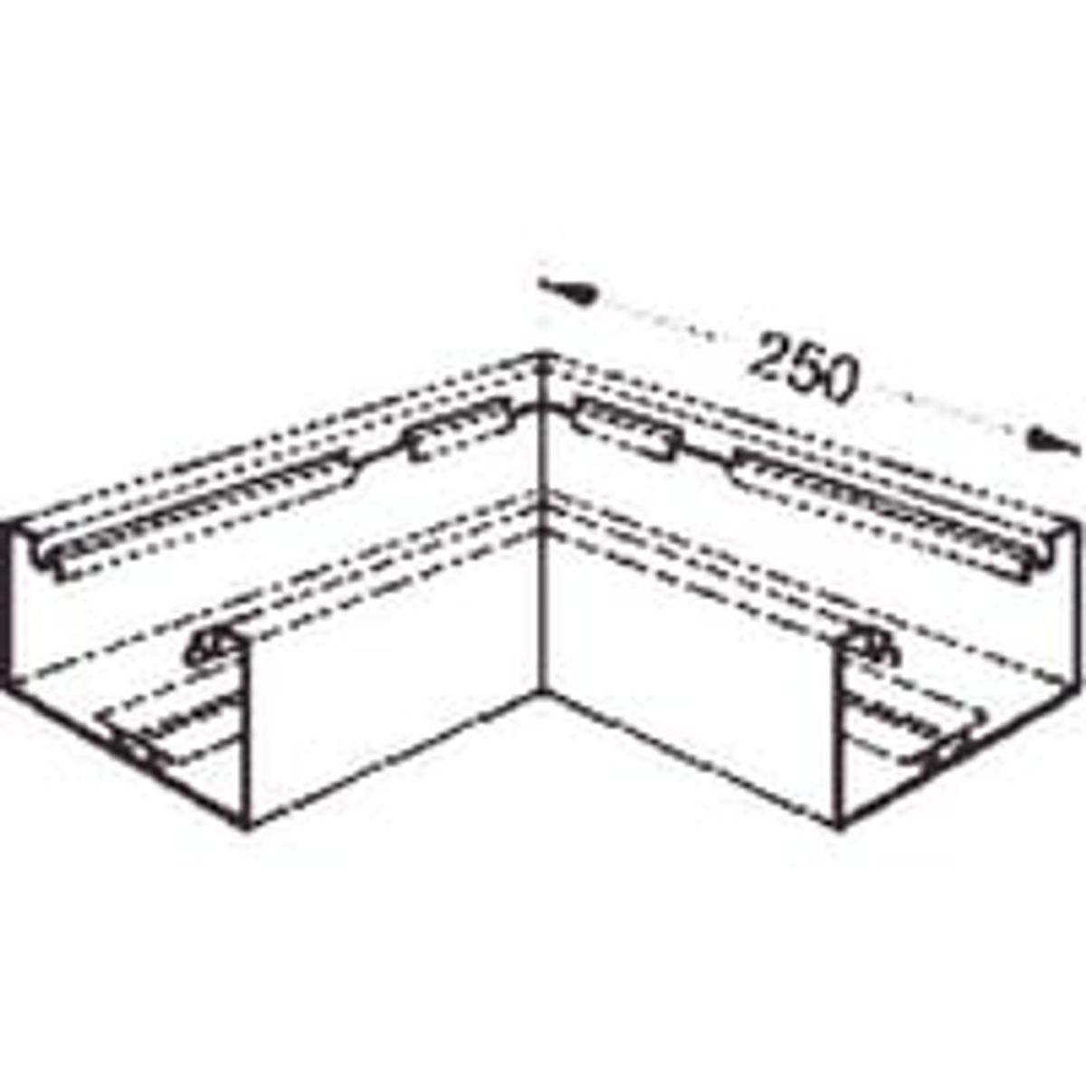 Fladvinkel 70x170 mm - hvid