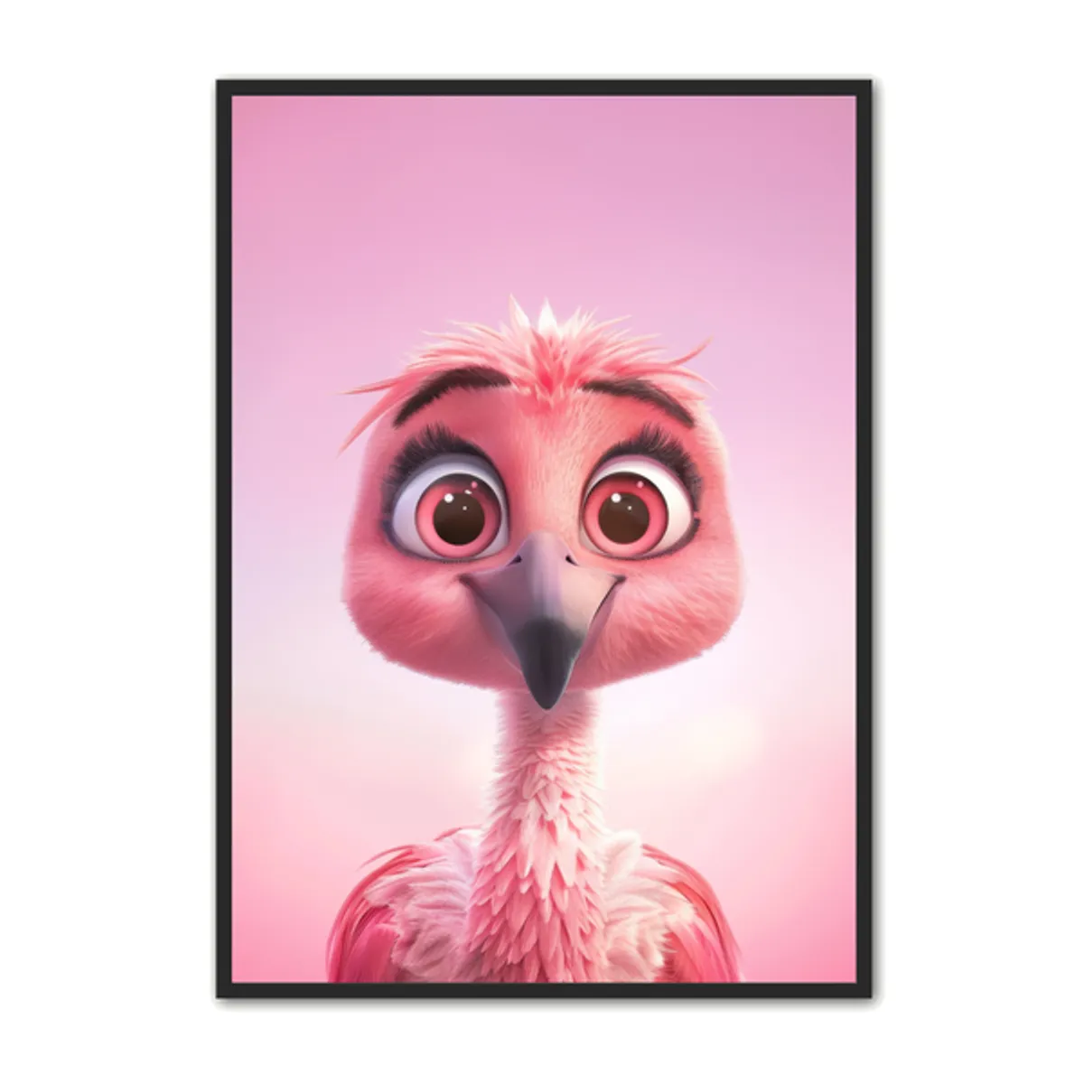 Flamingo Plakat 3 - Skøn Børneplakat i Lyserøde Nuancer