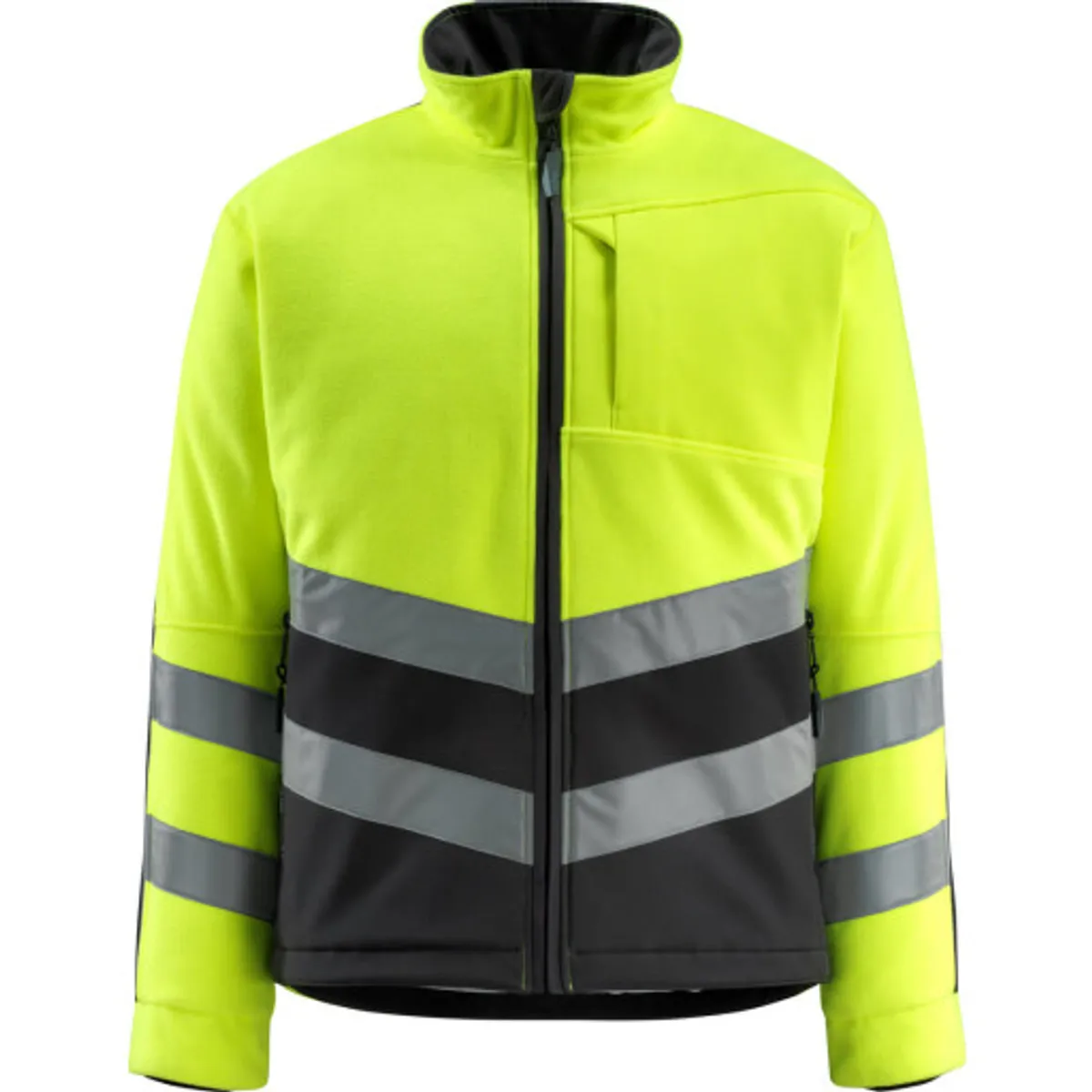 FLEECEJAKKE,4XL,HI-VIS GUL/SOR