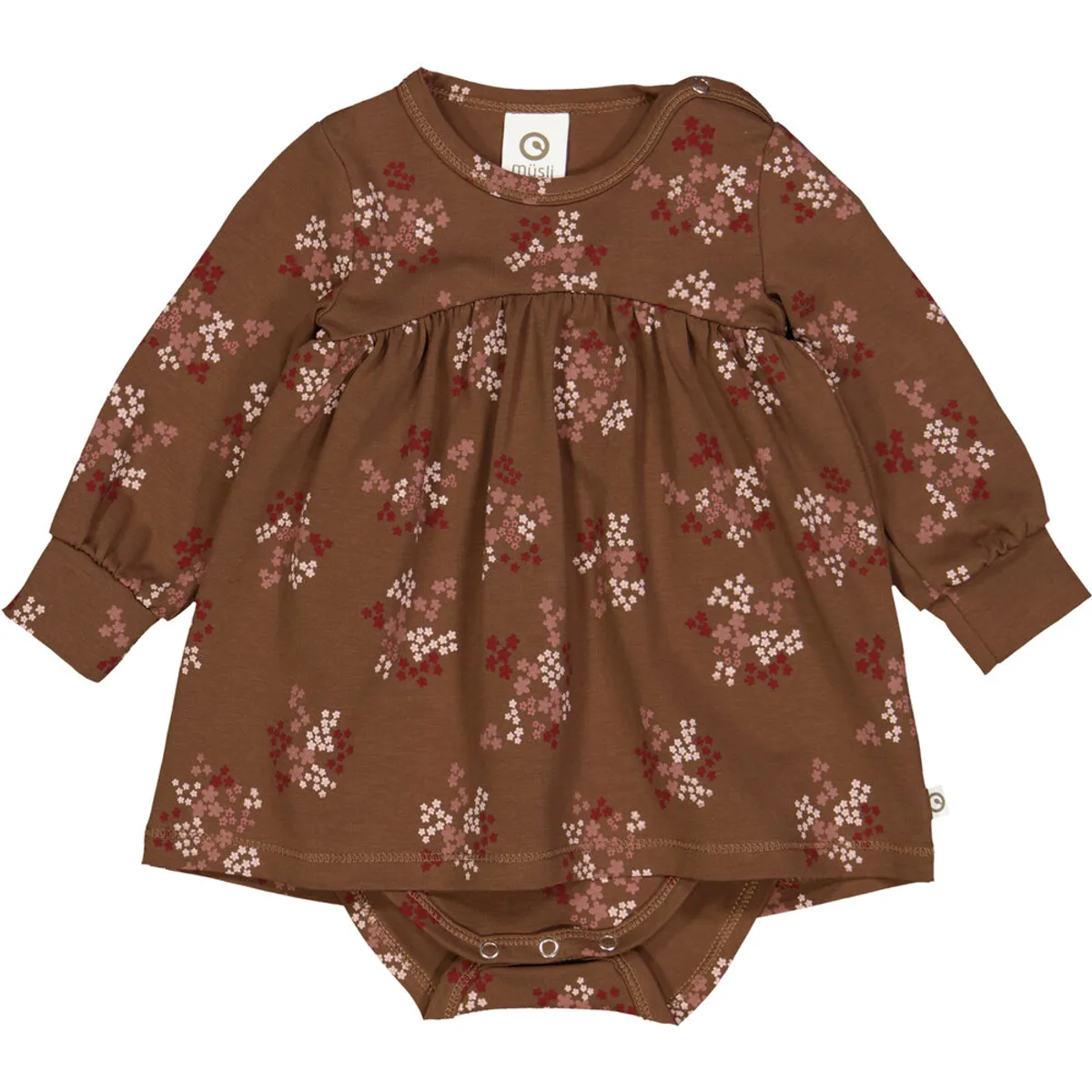 Flora bodykjole med blomsterprint - Bark/ Cabernet/ Nightingale - 92