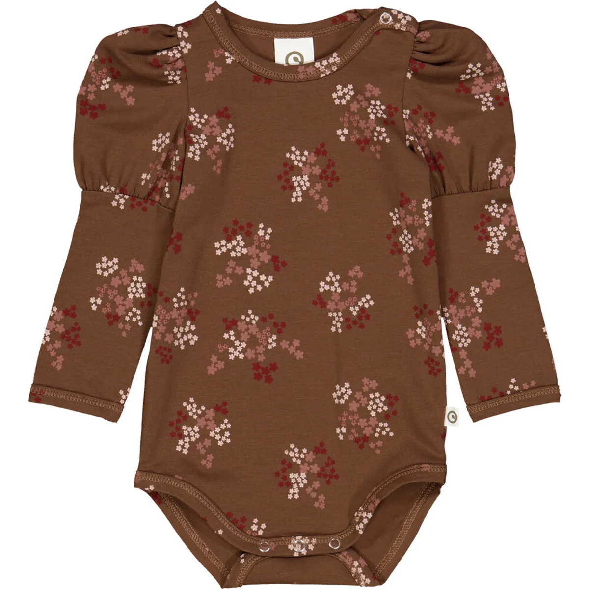 Flora pufærme body med blomsterprint - Bark/ Cabernet/ Nightingale - 92