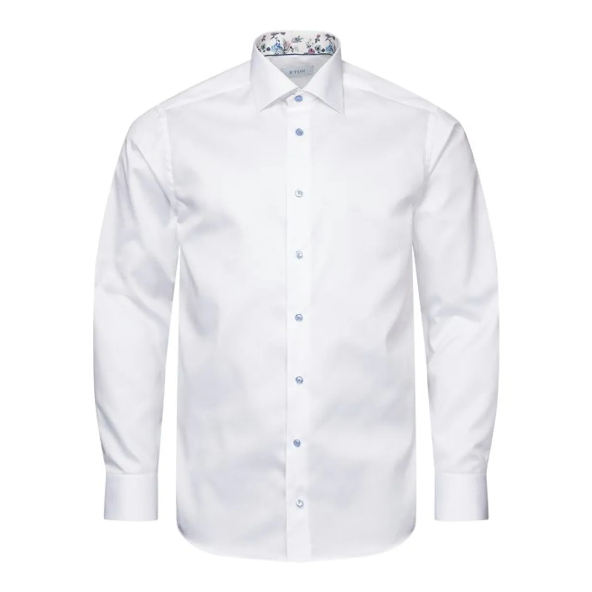 Floral Print Effect Solid Signature Twill Shirt