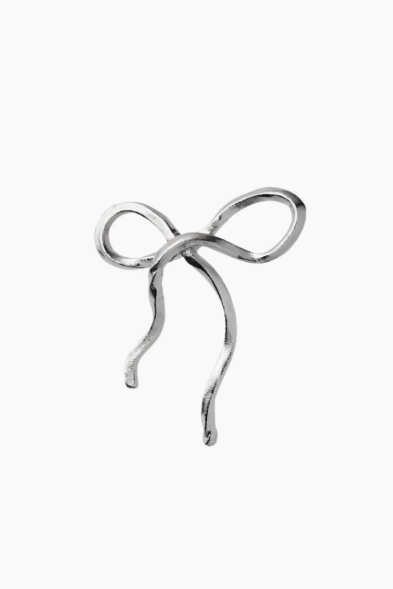 Flow Bow Earring - Silver - Stine A - Sølv One Size