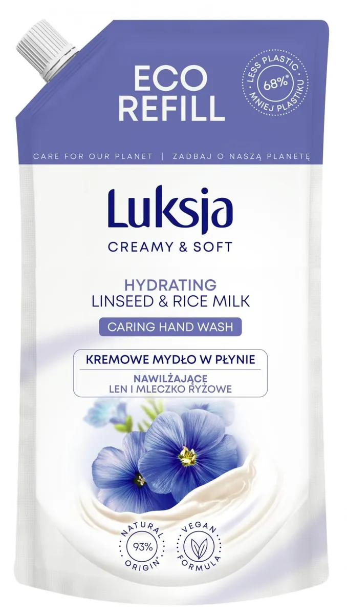 Flydende Sæbe LUKSJA Hørfrø Vegansk 400ml.