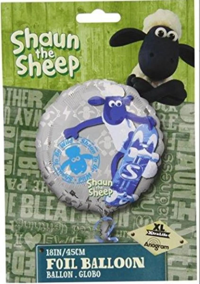 Folieballon (Helium) // Foil Balloon: "Shaun The Sheep" - Topkvalitet