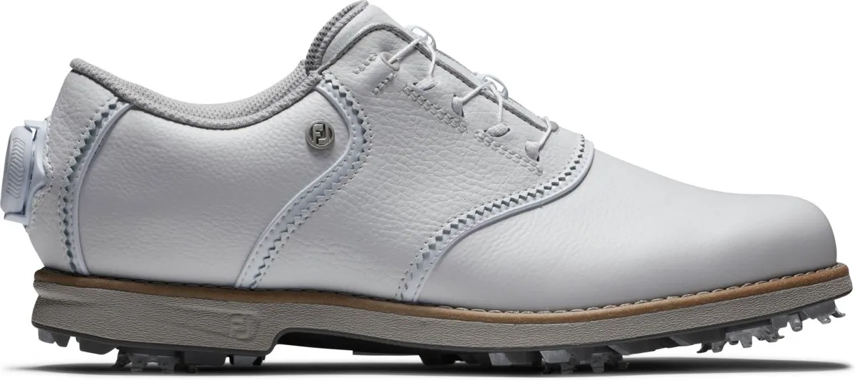 Footjoy Premiere Series (2024) BOA Vandtætte Dame Golfsko Med Spikes - All White - Str. 42 Normal