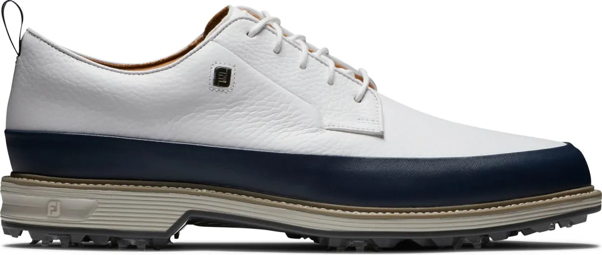 Footjoy Premiere Series Field LX Vandtætte Herre Golfsko Med Spikes - White/Navy/Grey - Str. 44 1/2 Normal