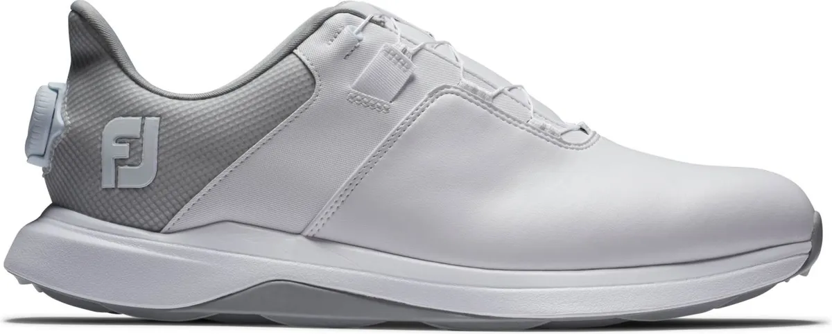 Footjoy ProLite BOA Vandtætte Herre Golfsko Uden Spikes - White/White/Grey - Str. 40 Normal