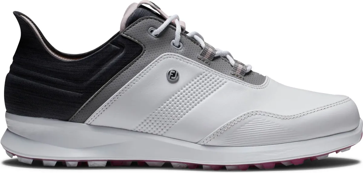 Footjoy Stratos (2023) Vandtætte Dame Golfsko Uden Spikes - Wht/Black/Pink - Str. 38 Bred