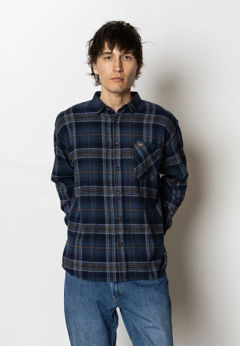 FOREST FLANNEL SHIRT - Dark Navy Check