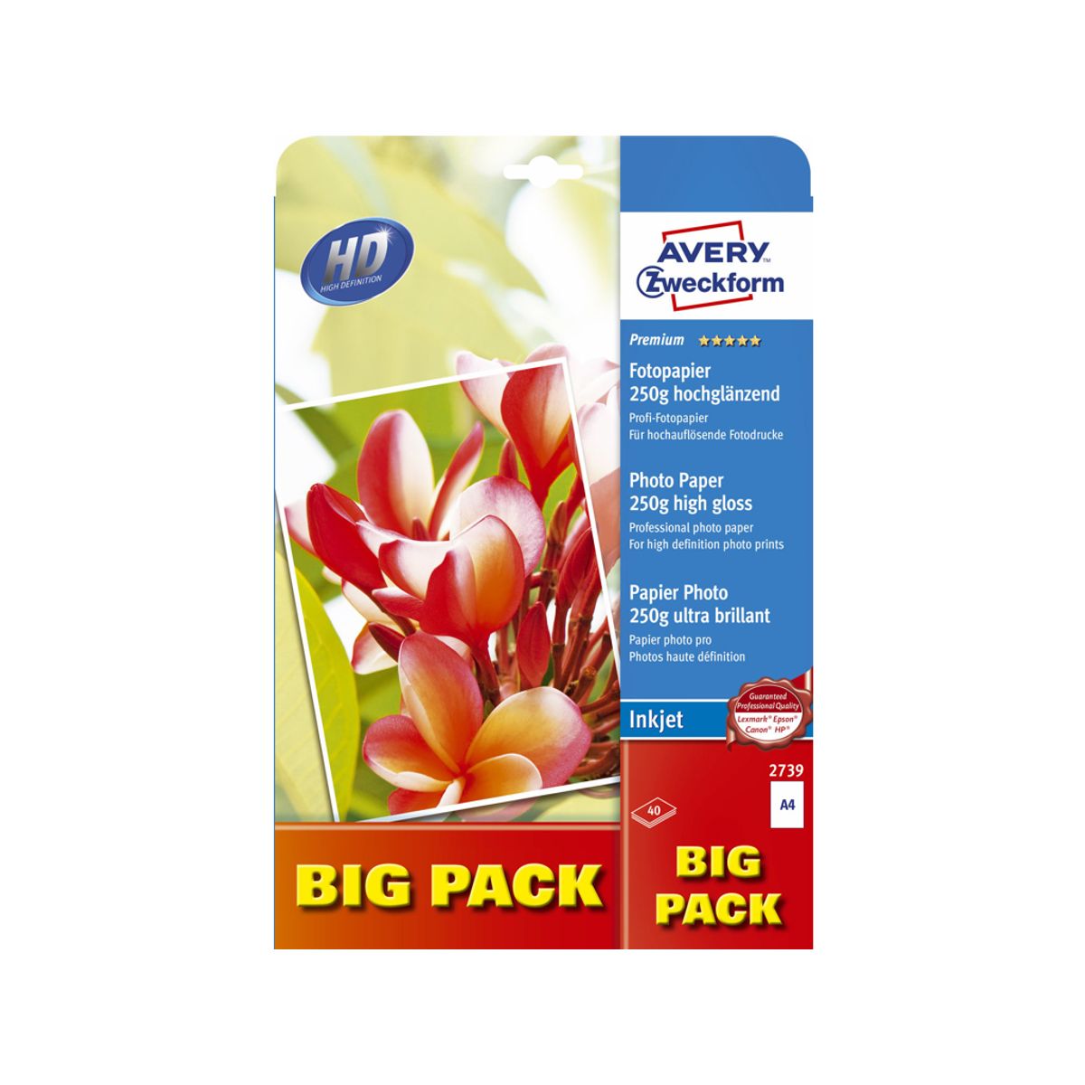 Fotopapir A4 250gr. Inkjet Premium Glossy 40 ark