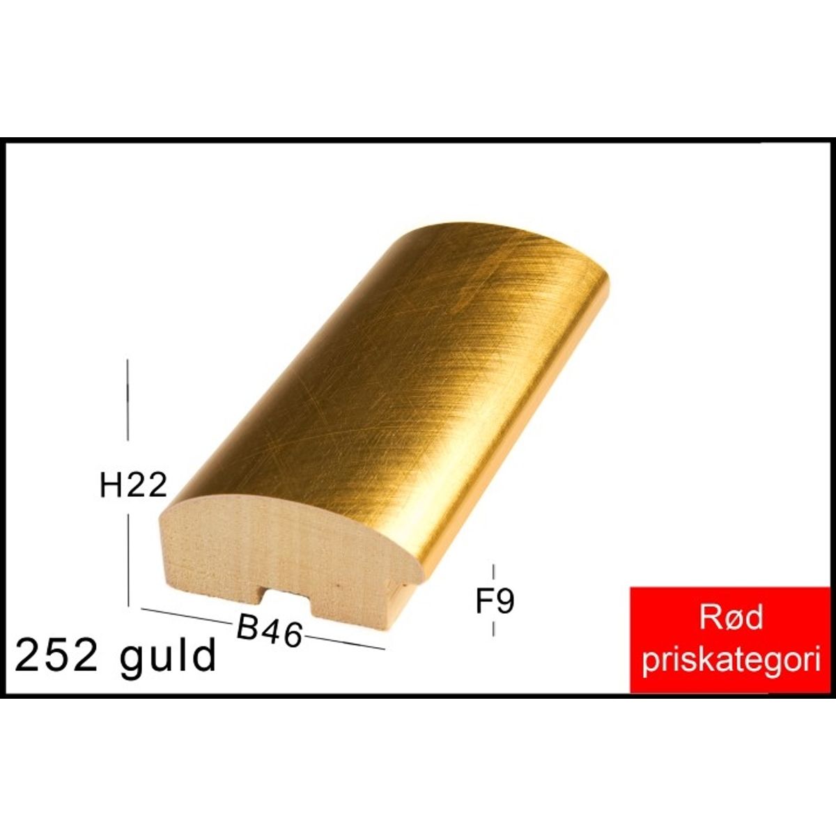 Fotoramme Nr. 252 Krydsrevet Guld-40x60