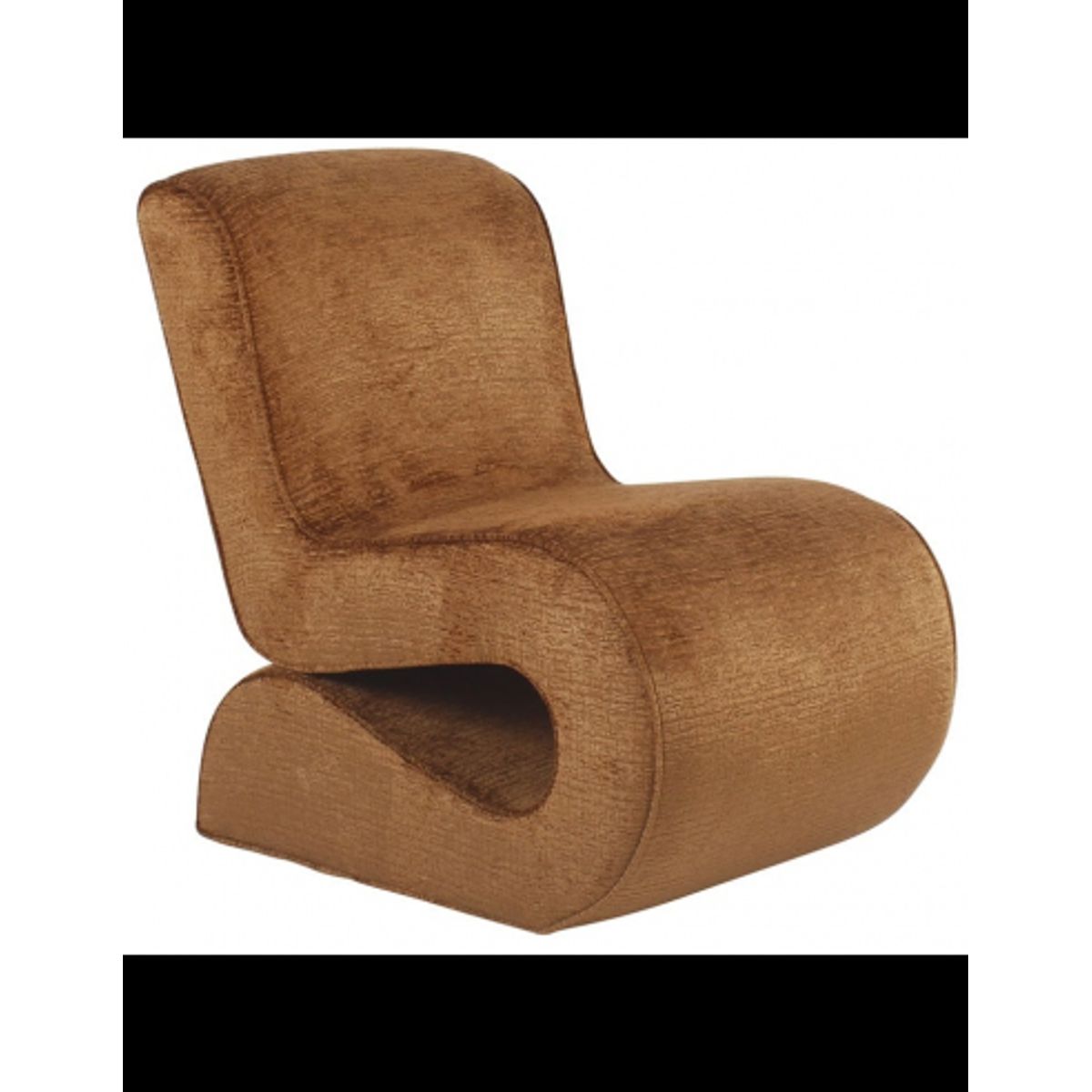 Frankie loungestol i chenille polyester B56,5 cm - Cognac