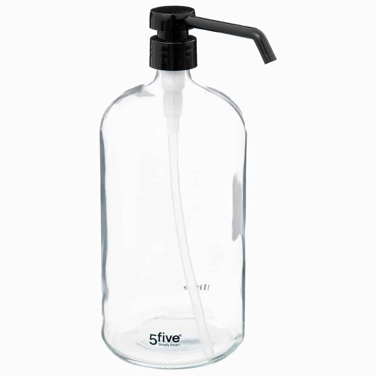 Freja - Sæbedispenser i glas (1000 ml) - Transparent - 9,5cm x 9,5cm x 24cm