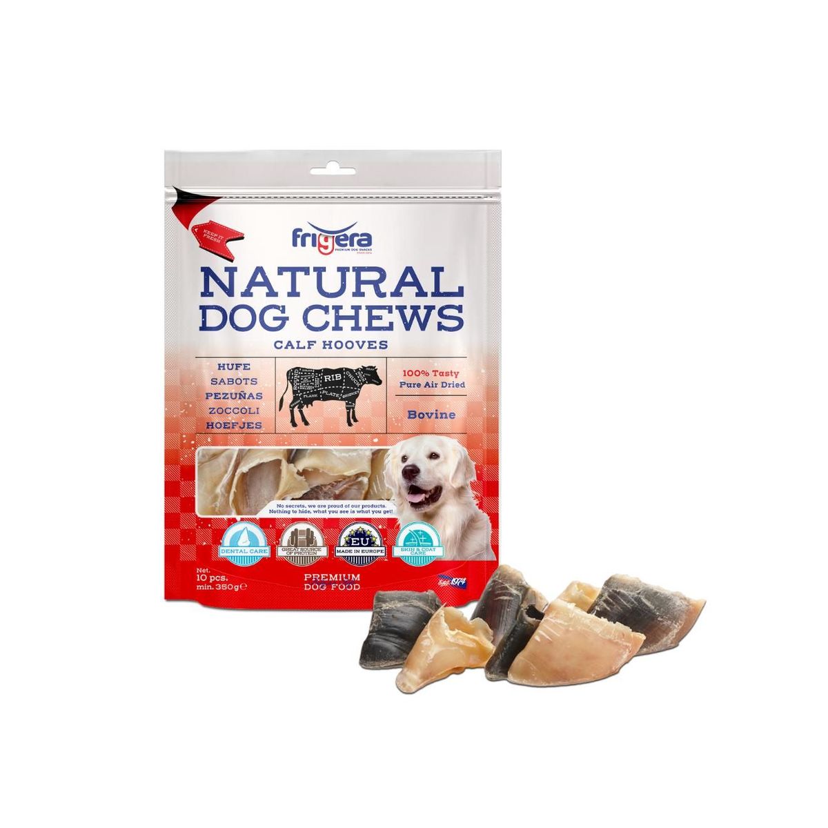 Frigera Natural Dog Chews Kalveklove 10 stk