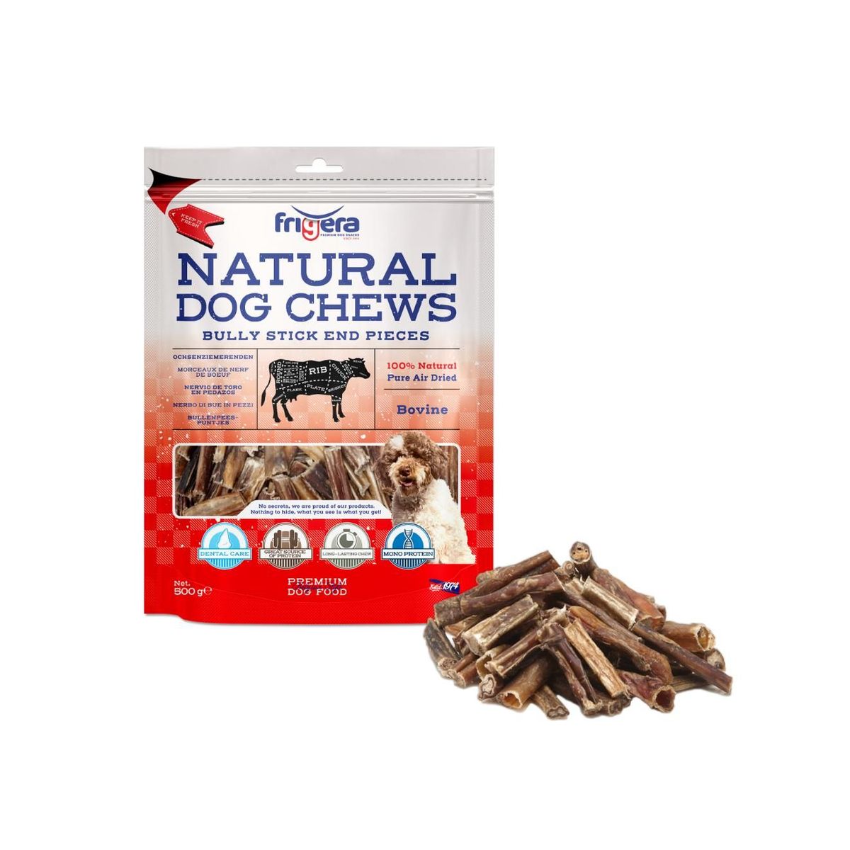 Frigera Natural Dog Chews Tyrepinde endestykker 500 g