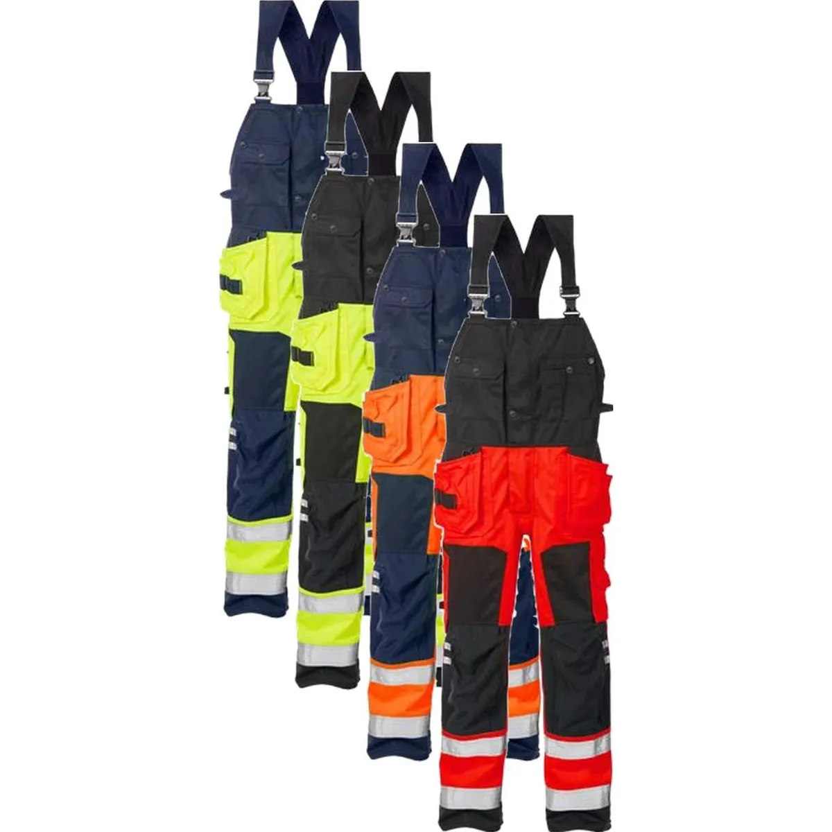 Fristads 101018 Hi Vis håndværker overalls kl.2 1014 / Arbejdsoveralls Hi-Vis Orange/Marine C48