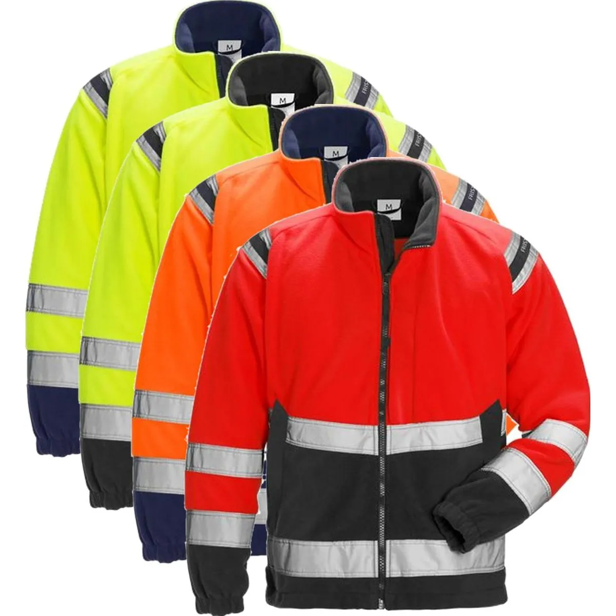 Fristads 119625 Hi Vis vindtæt fleece jakke kl.3 4041 / Arbejdsjakke Hi-Vis Orange/Marine L