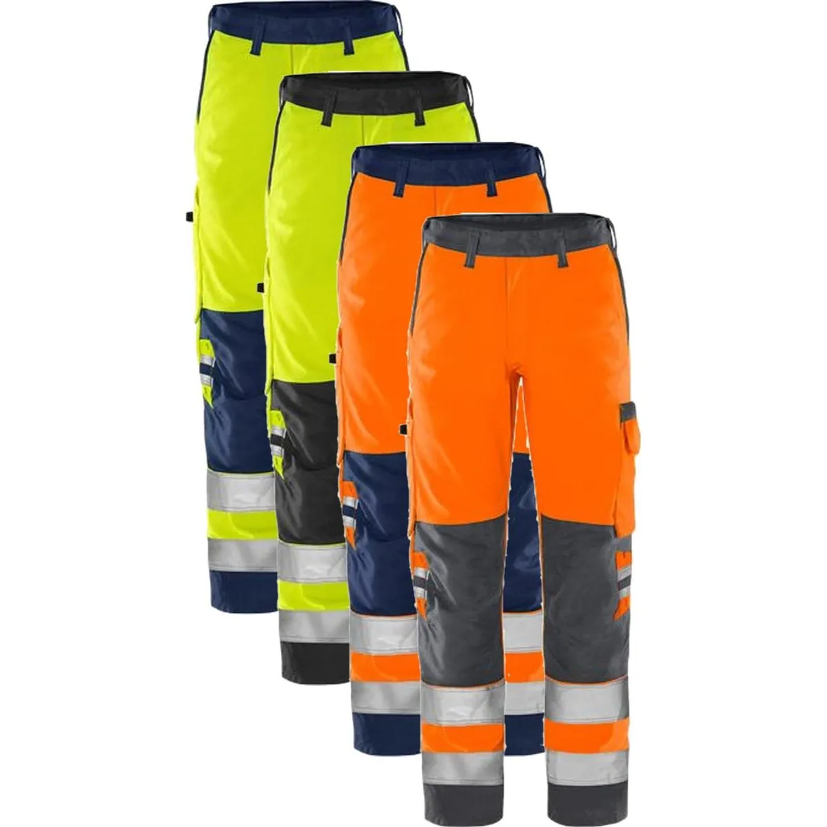 Fristads 131982 HiVis Green bukser kl.2 2651 GPLU / Arbejdsbukser Hi-Vis Orange/Marine C56