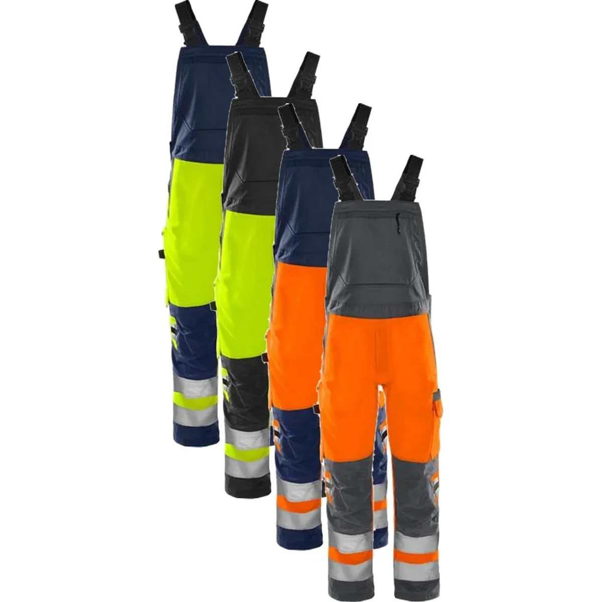 Fristads 131985 HiVis Green overalls kl.2 1030 GPLU / Arbejdsoveralls Hi-Vis Orange/Marine D112