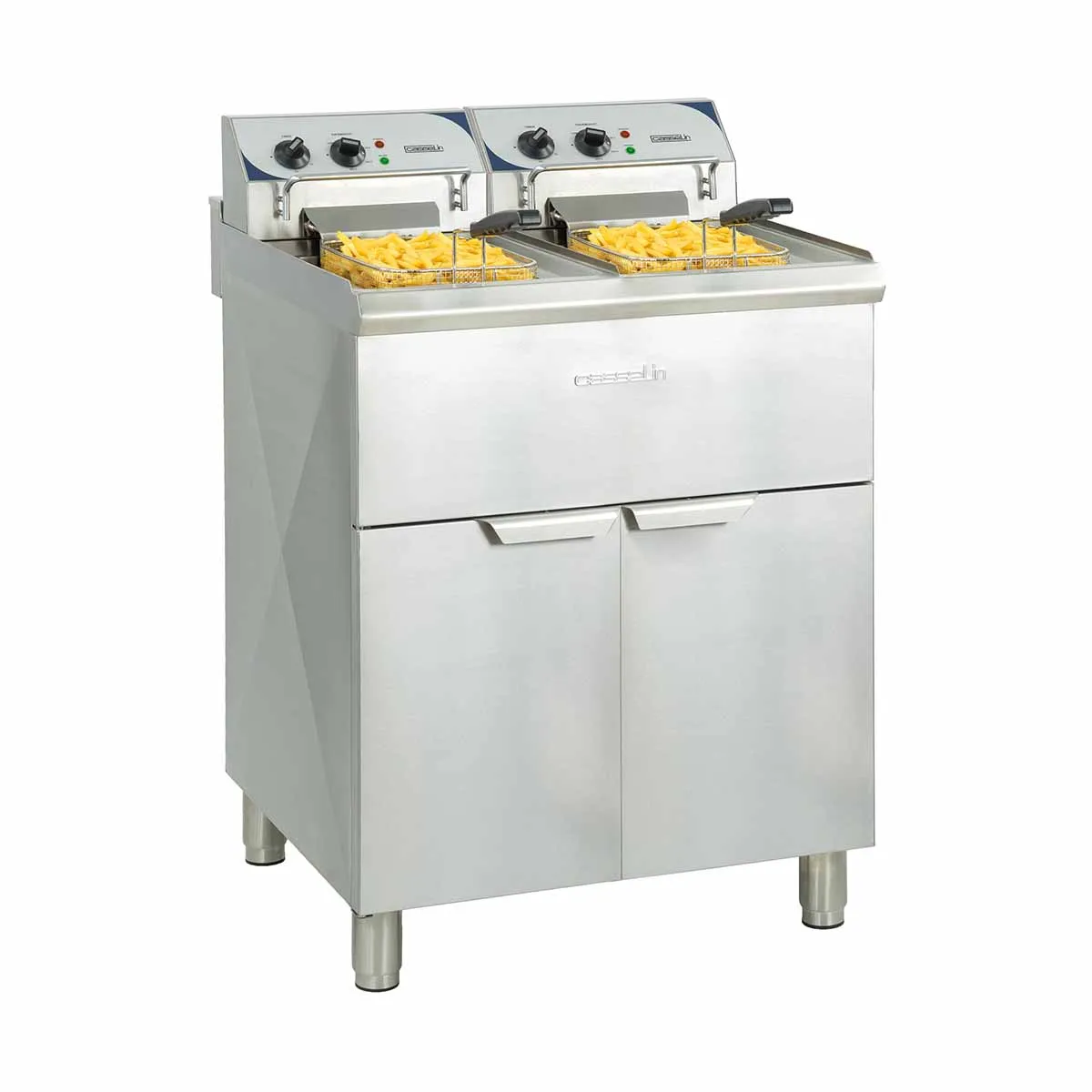 Friture - 2 x 10 liter - 2x9 kW - Med underskab