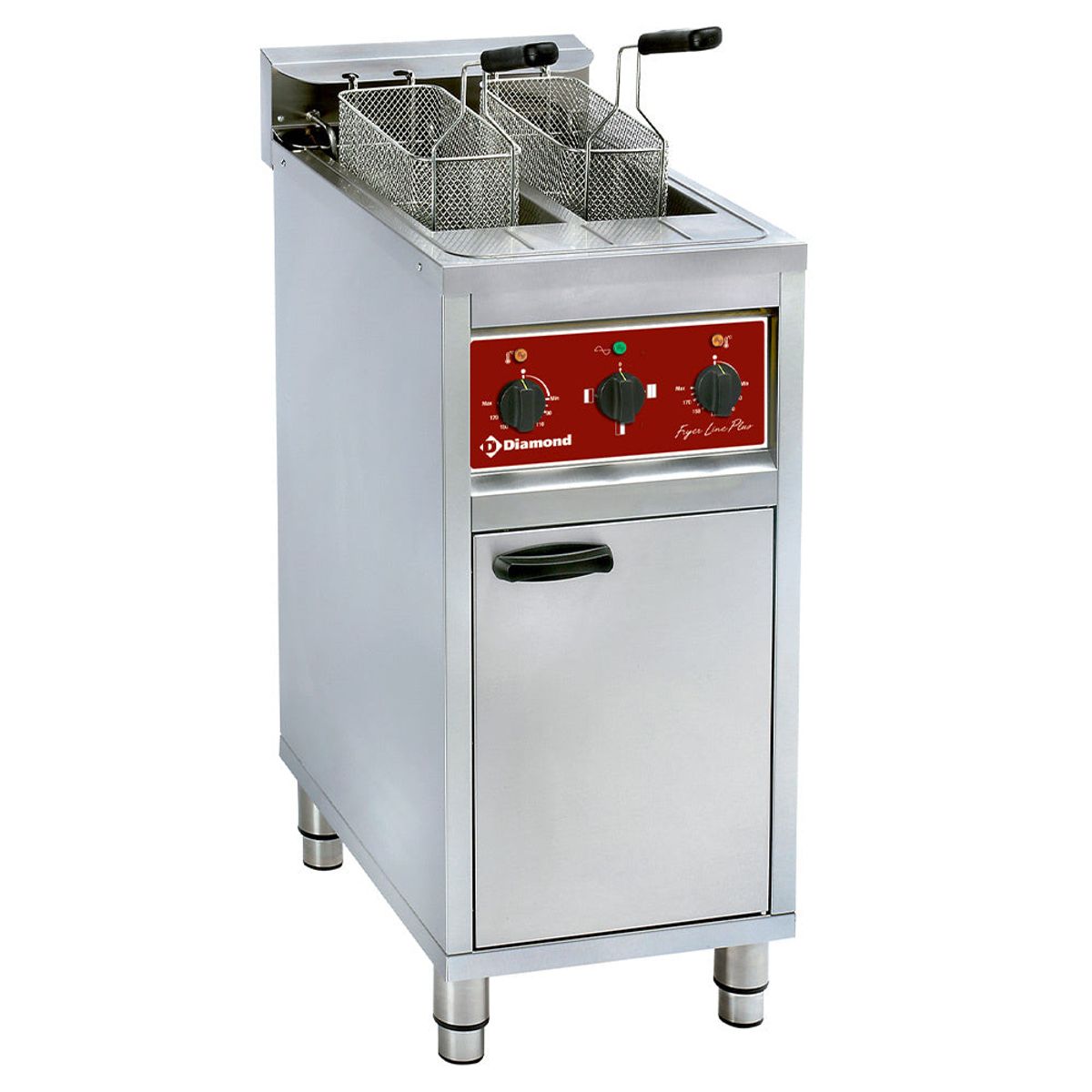 Friture - Elektrisk - 2 x 10 liter - 12 kW - med underbord