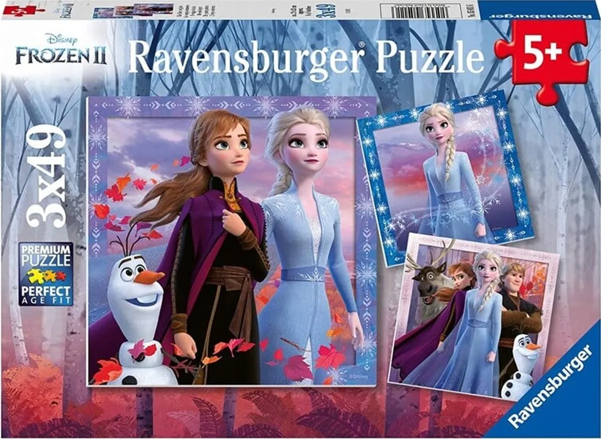 Frost Puslespil - Disney Frost 2 - 3x49 Brikker - Ravensburger