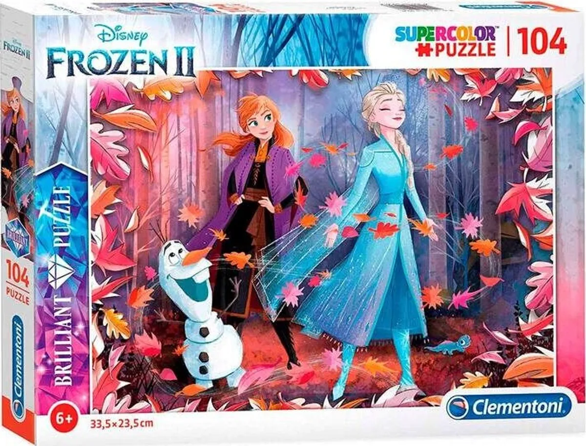 Frost Puslespil - Disney Frost 2 - Super Color - 104 Brikker - Clementoni