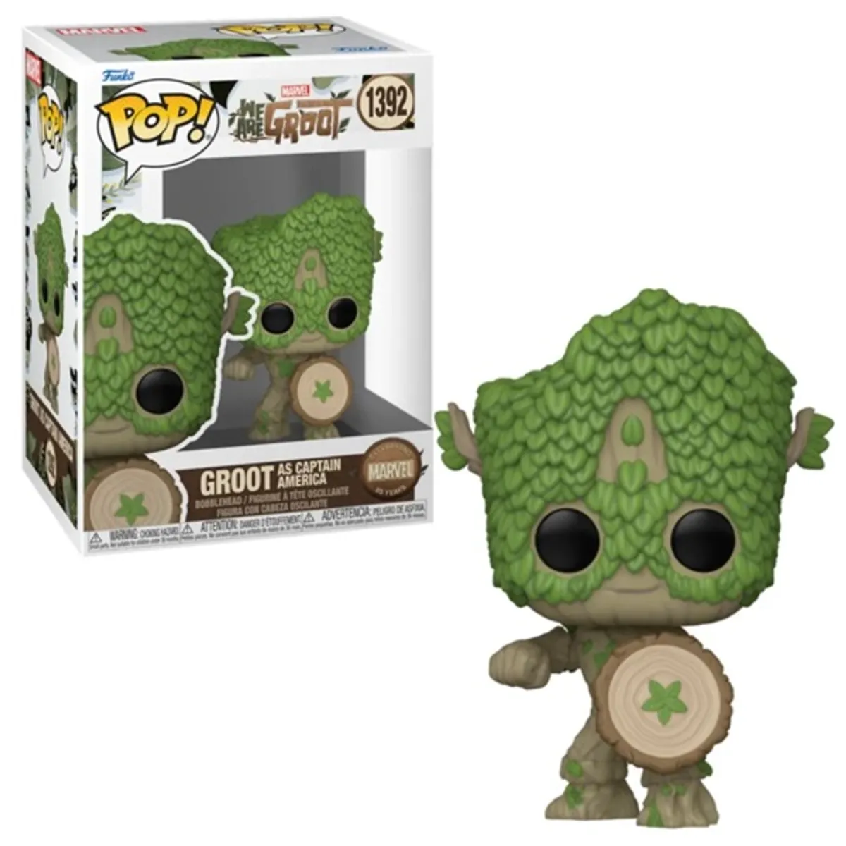 Funko Pop: We Are Groot - Groot As Captain America #1392 - Vinyl Figure 9cm