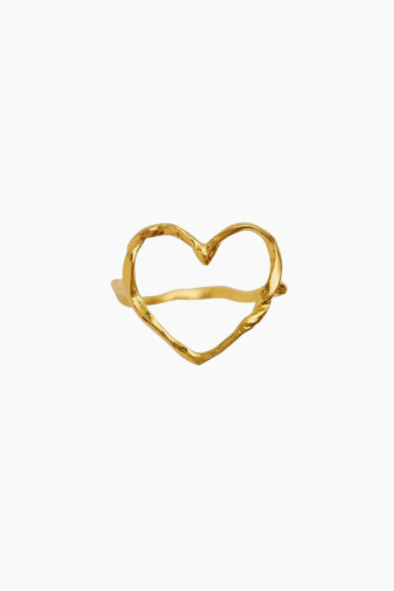 Funky Heart Ring - Gold - Stine A - Guld 52