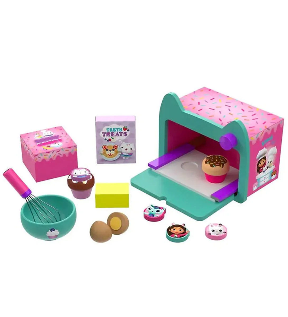 Gabby's Dollhouse Sæt - Træ - Cakey Cat's Oven & Baking Set