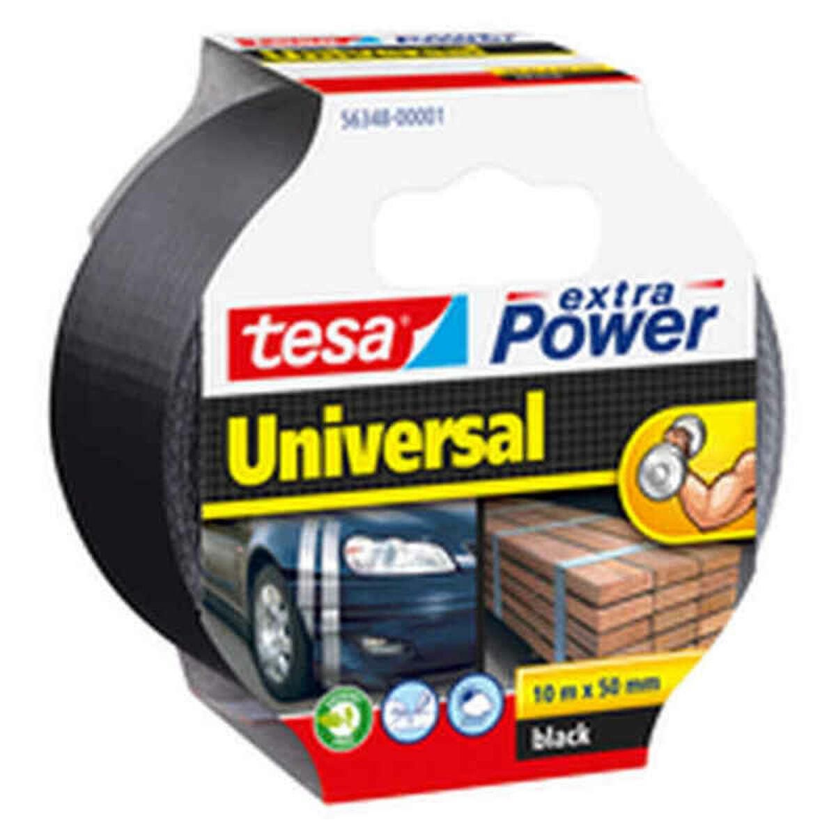 Gaffatape TESA extra Power Universal 10 m x 50 mm Sort (10 m x 5 cm)