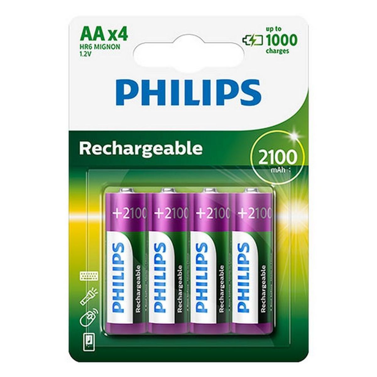 Genopladelige batterier Philips R6B4A210/10 1,2 V