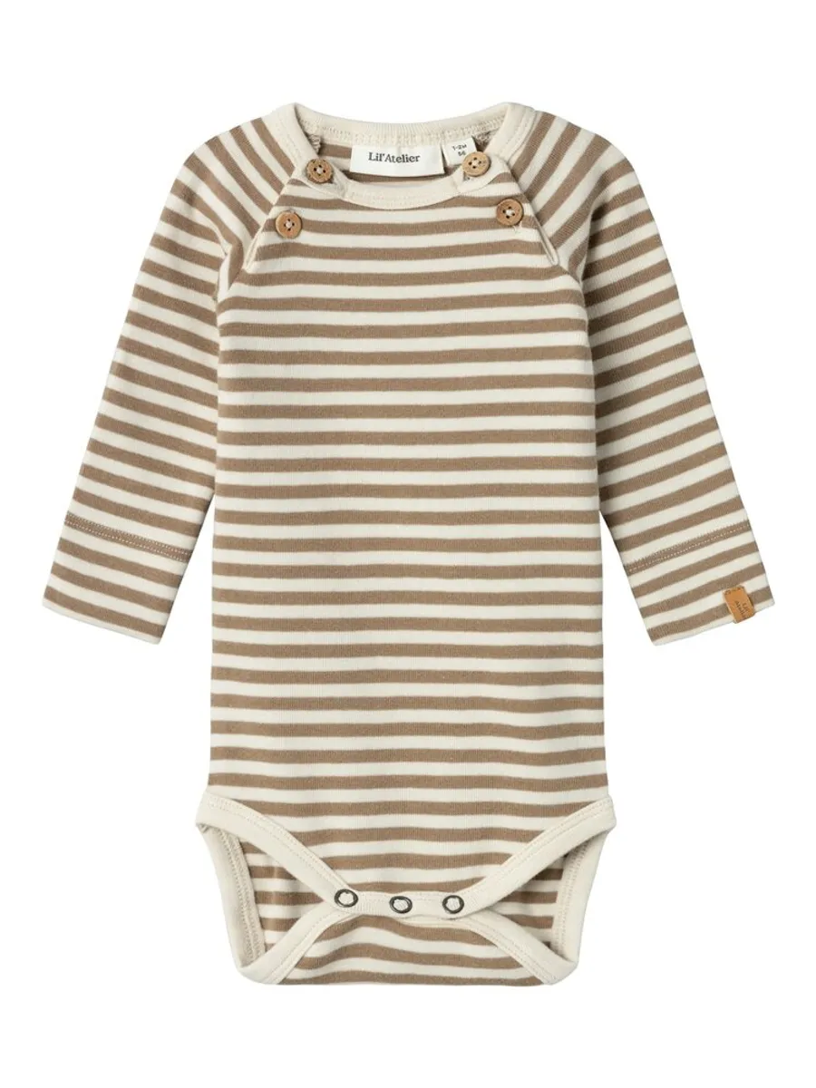 Geo langærmet slim body - BIRCH - 56