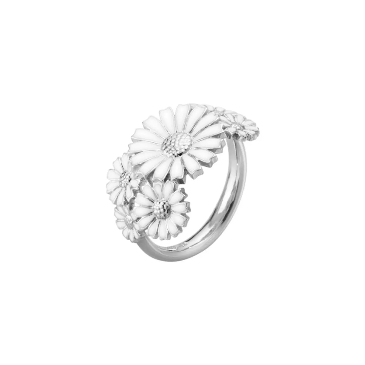 Georg Jensen Daisy ring med 6 blomster - 20001530 20001530 Sølv / hvid 52