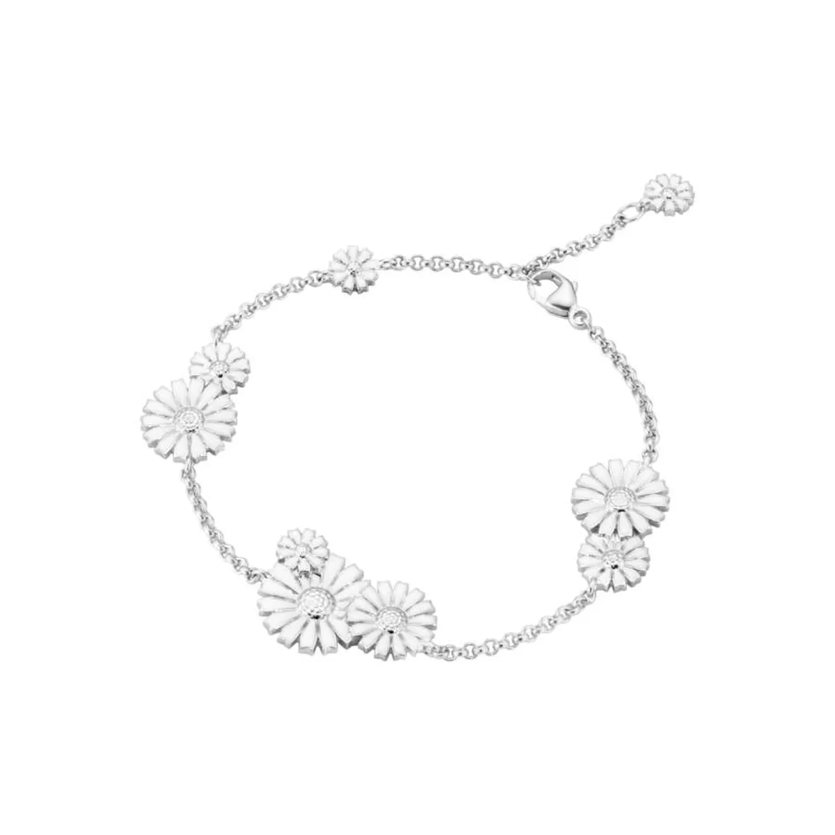 Georg Jensen Daisy sølv armbånd med 9 blomster - 20001539