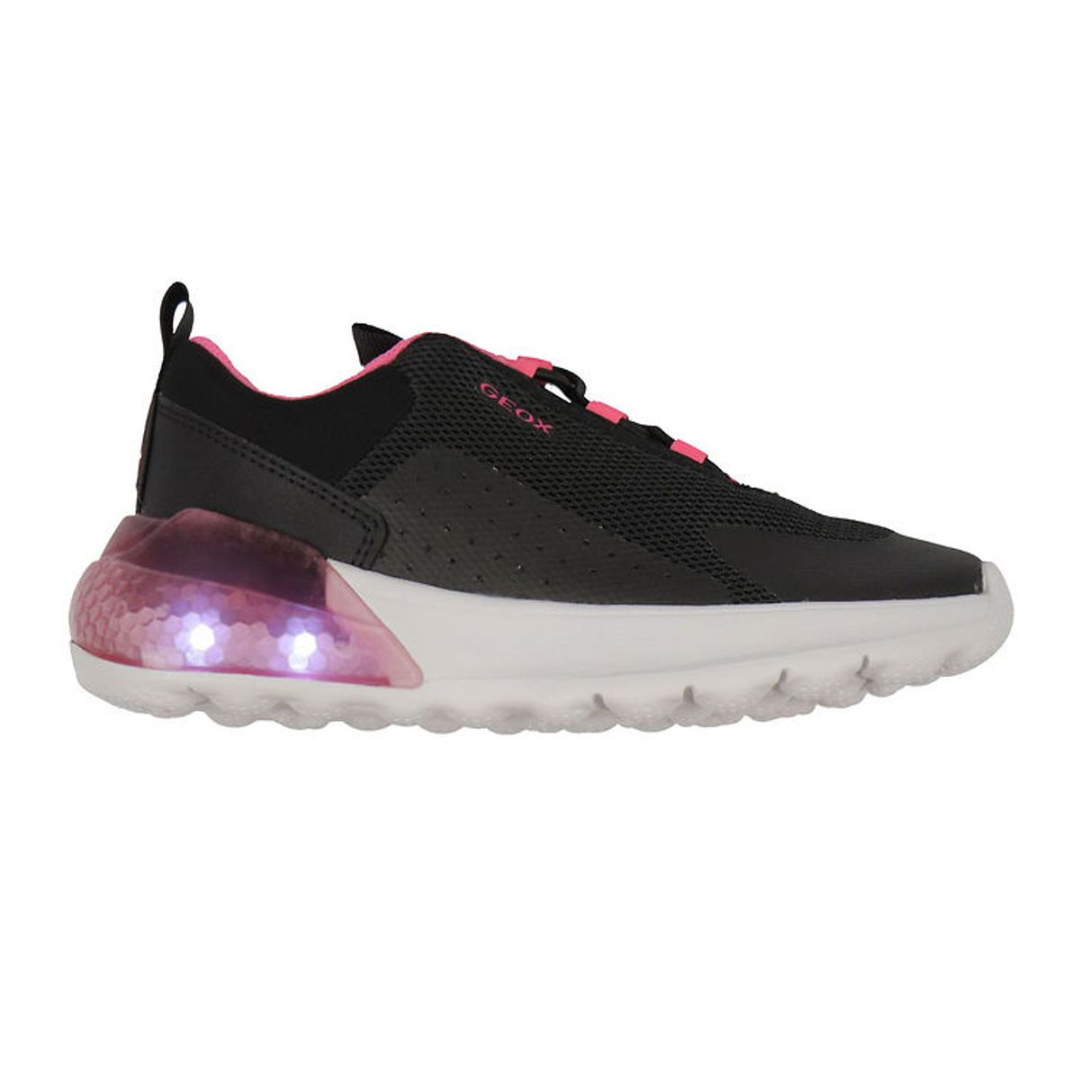 Geox Sko m. Lys - Activart - Black/Fluo Fuchsia